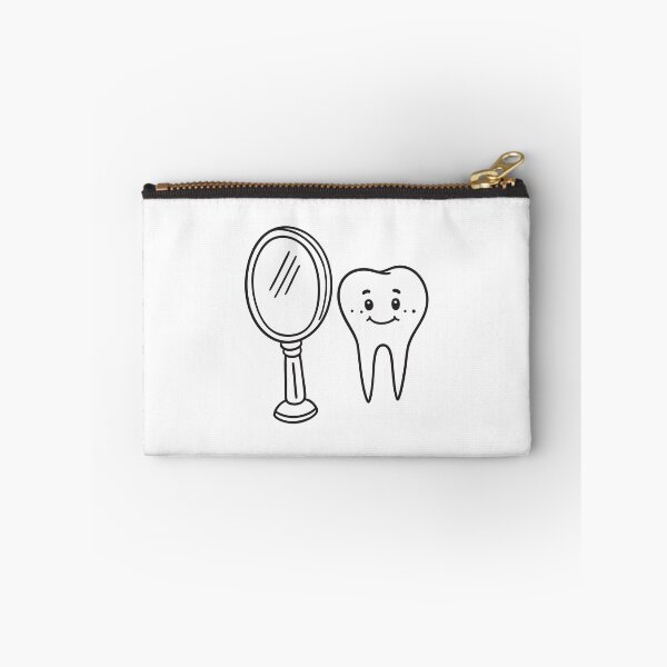 Item preview, A loose tooth set beside a small personal mirror designed and sold by rasagamastore.