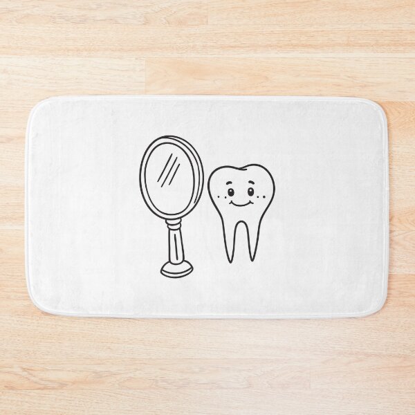 Item preview, A loose tooth set beside a small personal mirror designed and sold by rasagamastore.