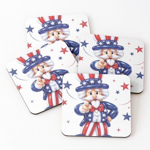 Item preview, Patriotic Uncle Sam Balloon Character Cute 4th of July Design designed and sold by thepixfactory.