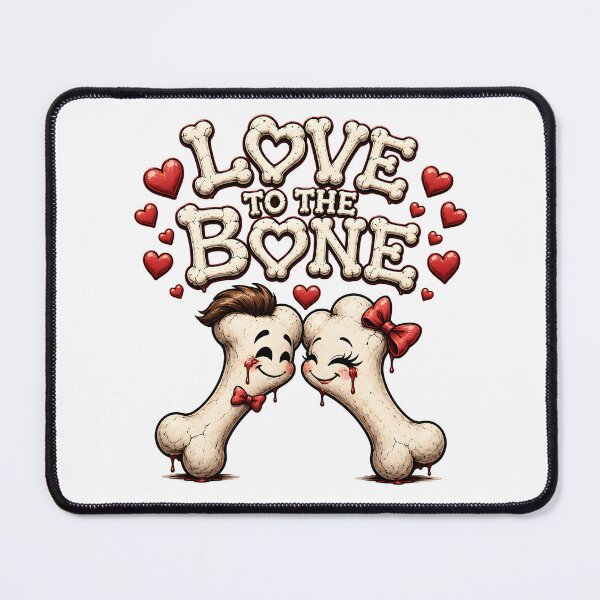 Item preview, Love to the Bone Funny Skeleton Couple Dark Romance Valentine Print designed and sold by HorrorWorldWeb.