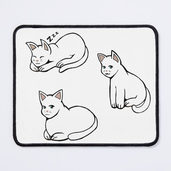 Item preview, Three Drawings of Snow the White Cat designed and sold by YHK13.