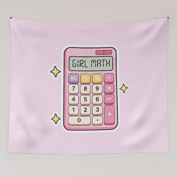 Item preview, Girl Math Pink Calculator designed and sold by thecatcouch.