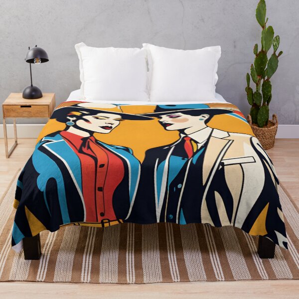 Item preview, Retro Glamour Chic Lesbian Fashion Couple designed and sold by whimsiqueer.
