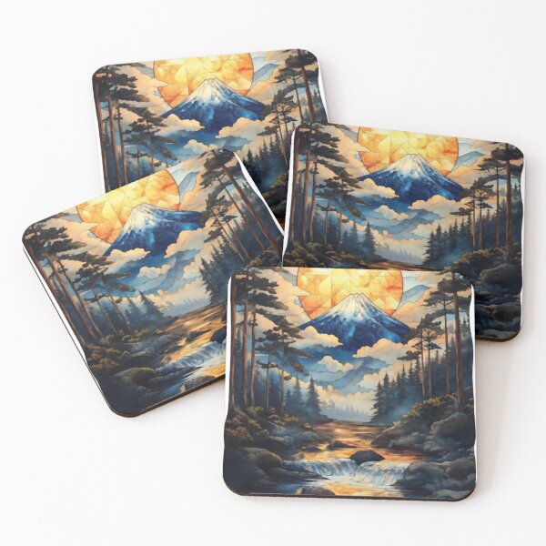Item preview, Radiant Sunset River Stained Glass designed and sold by zsdfcsah.