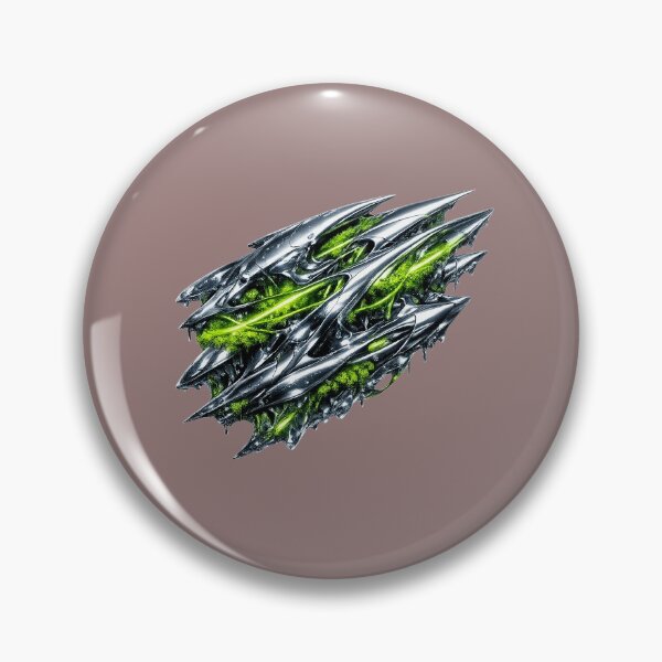 Item preview, Metallic Chrome Biomechanical Y2K Green Art designed and sold by RoyalEarthstore.