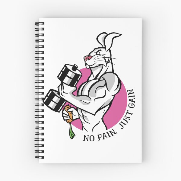 Item preview, No Pain Just Gain Funny Buff Bunny Muscular Rabbit Gym Workout designed and sold by Hilal-Studio.