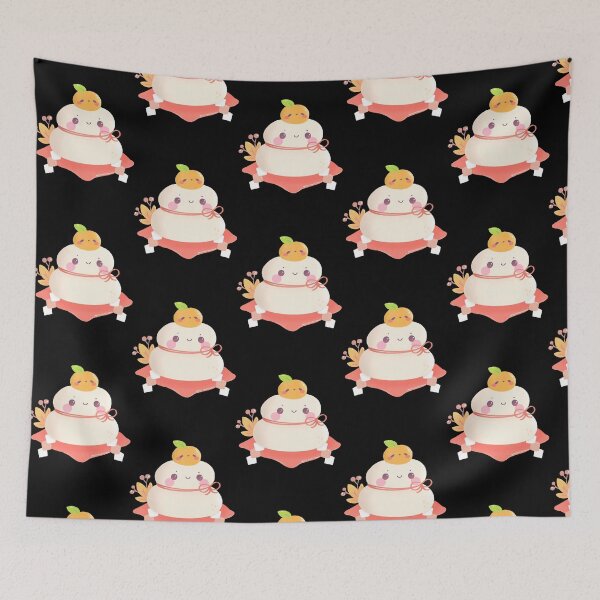 Item preview, Kagami Mochi Cute Kawaii Ghost Japanese New Year Art designed and sold by missrainartshop.