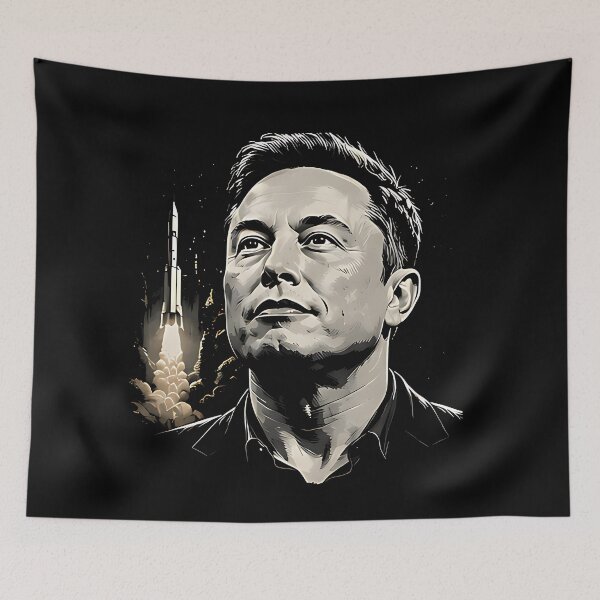 Item preview, Elon Musk Space Vision Portrait T-Shirt designed and sold by DealNest.