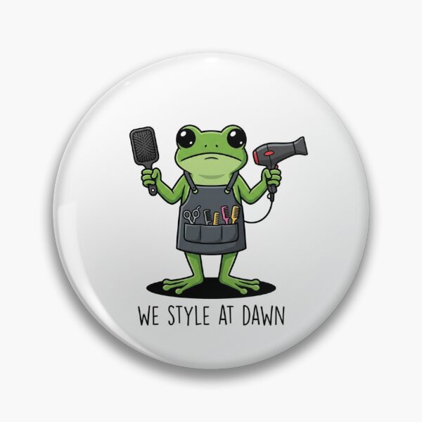 Item preview, Cute Frog Hairdresser Art Print - Funny We Style At Dawn Salon Hairstylist Gift designed and sold by raedattia.