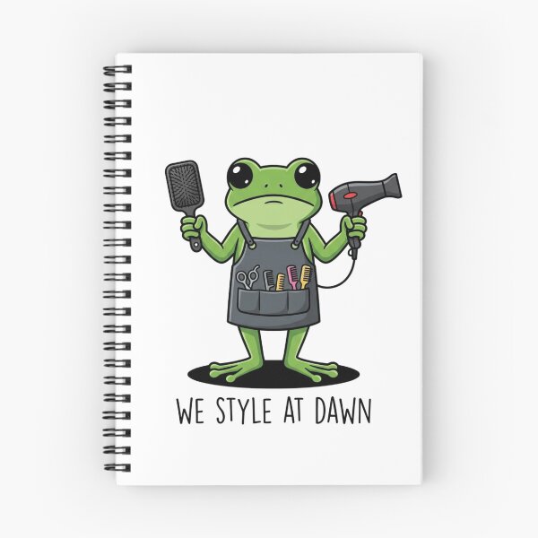 Item preview, Cute Frog Hairdresser Art Print - Funny We Style At Dawn Salon Hairstylist Gift designed and sold by raedattia.