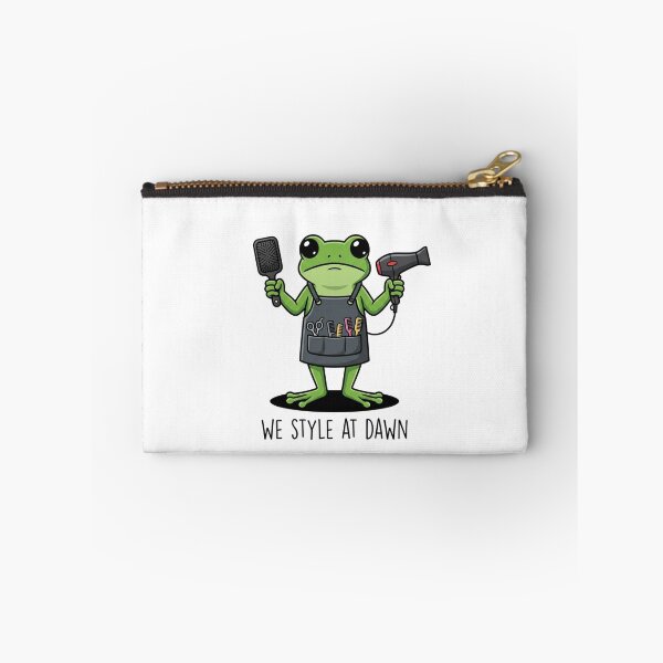 Item preview, Cute Frog Hairdresser Art Print - Funny We Style At Dawn Salon Hairstylist Gift designed and sold by raedattia.