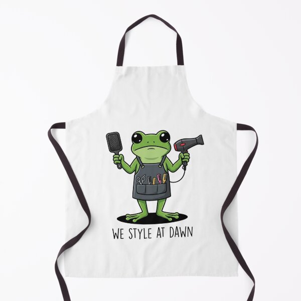 Item preview, Cute Frog Hairdresser Art Print - Funny We Style At Dawn Salon Hairstylist Gift designed and sold by raedattia.