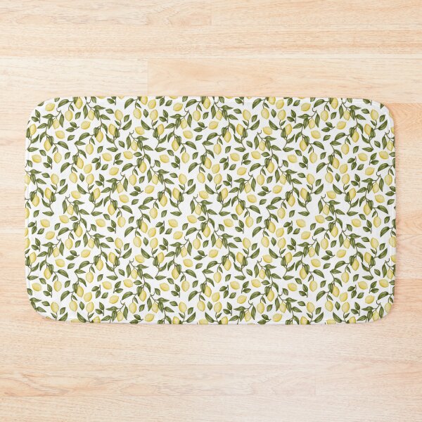 Item preview, Botanical Watercolor Lemons and Olive Green Leaves White Pattern designed and sold by svitlaarty.