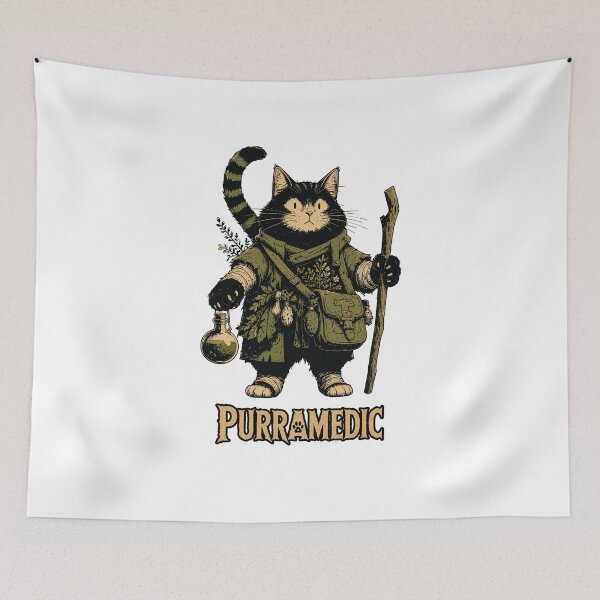 Item preview, Purramedic | Funny Herbalist Cat Fantasy designed and sold by Bisonia.