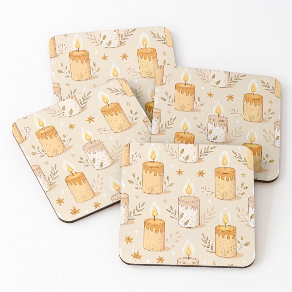Item preview, Cozy Botanical Candles Seamless Pattern designed and sold by Soul Path Studio.