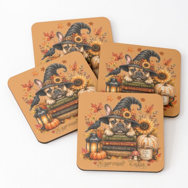 Item preview, Cute French Bulldog Witch Autumn Halloween Art designed and sold by Cute & Sassy Custom Gifting Boutiques.