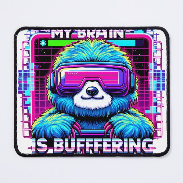 Item preview, My Brain Is Buffering Cyberpunk Sloth Gamer Tee designed and sold by SivaStudios.
