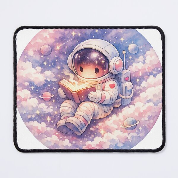 Item preview, Cute Astronaut Reading a Glowing Book in Space Pastel Design designed and sold by RoyArt0.