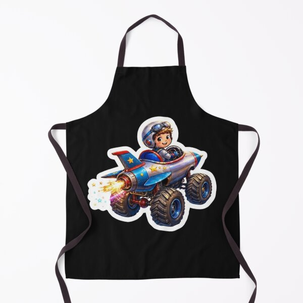 Item preview, Cute Little Boy Racing Rocket Monster Truck designed and sold by bvdesignart.