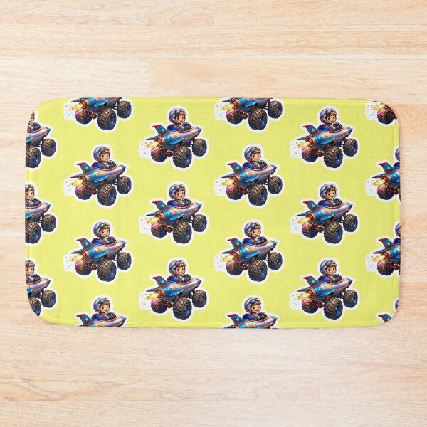 Item preview, Cute Little Boy Racing Rocket Monster Truck designed and sold by bvdesignart.