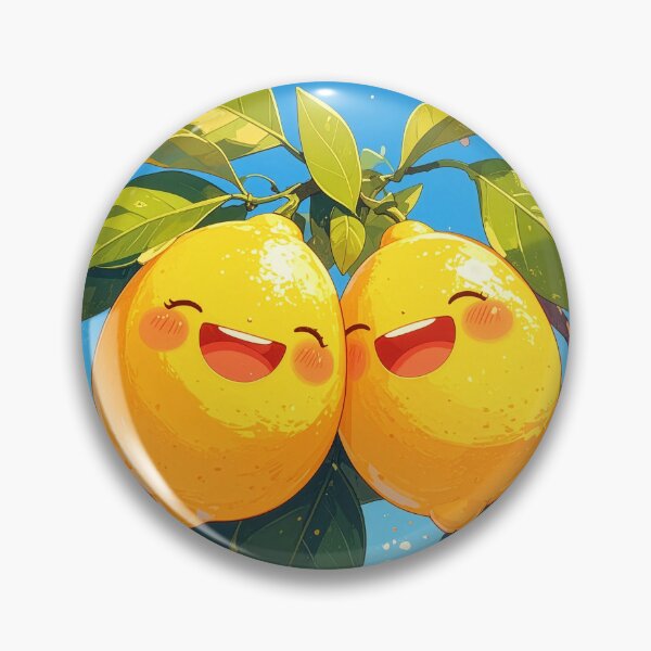 Item preview, Cute lemon couple kawaii fruit art happy citrus adorable summer kitchen wall decor print gift designed and sold by icemanphotos.