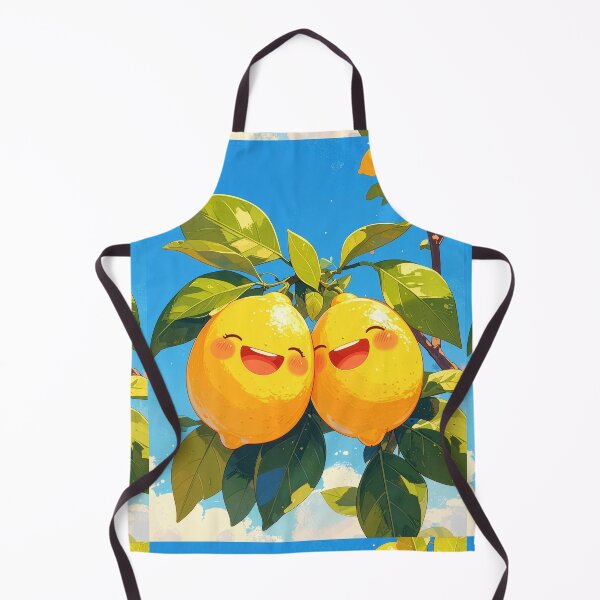 Item preview, Cute lemon couple kawaii fruit art happy citrus adorable summer kitchen wall decor print gift designed and sold by icemanphotos.