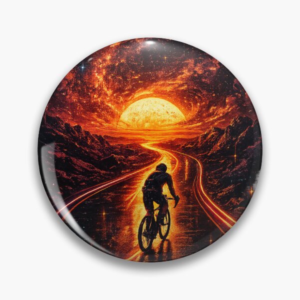 Item preview, Cosmic Sunset Cyclist Synthwave Journey designed and sold by CodePaws Creations.