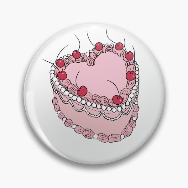 Item preview, vintage heart cake, pink, white and red designed and sold by By The Moon.