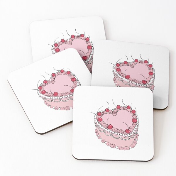 Item preview, vintage heart cake, pink, white and red designed and sold by By The Moon.