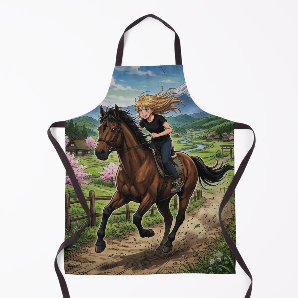 Item preview, Anime Horse Riding Girl Manga Countryside Scene designed and sold by WitzkeCPH.