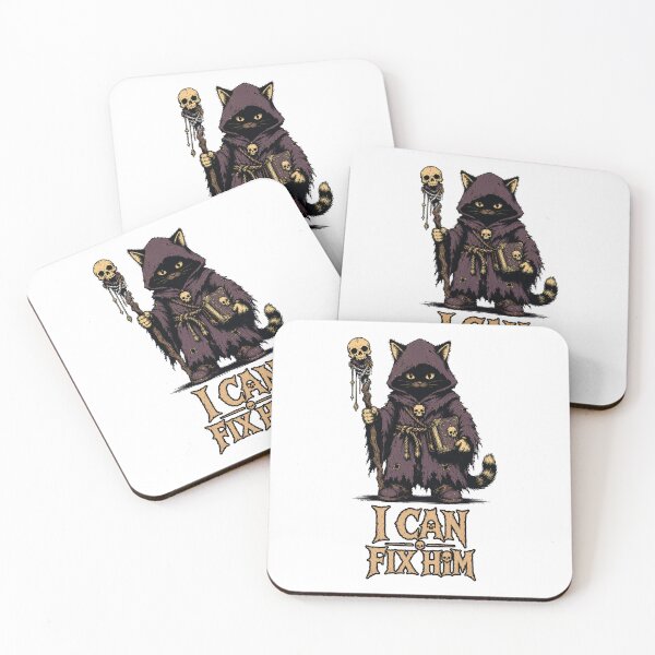 Item preview, I Can Fix Him | Funny Necromancer Cat designed and sold by Bisonia.