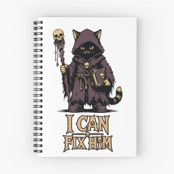 Item preview, I Can Fix Him | Funny Necromancer Cat designed and sold by Bisonia.