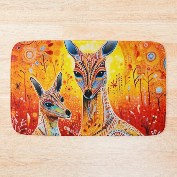 Item preview, Aboriginal Inspired Dot Art - Kangaroo Sunset Australian Wildlife designed and sold by GrinGalore.