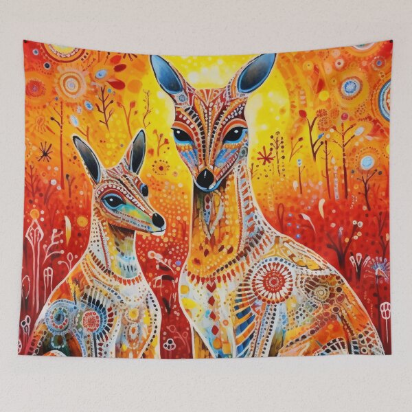 Item preview, Aboriginal Inspired Dot Art - Kangaroo Sunset Australian Wildlife designed and sold by GrinGalore.