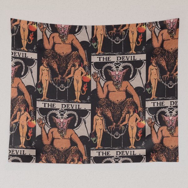 Item preview,  Vintage Seamless - The Devil Tarot Card Pattern  designed and sold by energyoflove333.