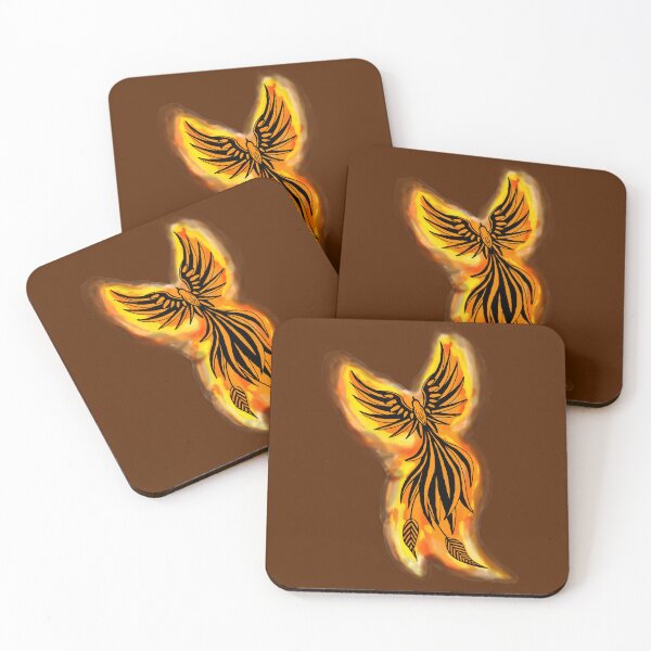 Item preview, Classic Fire Phoenix - Golden Flame Mythical Firebird Art designed and sold by URSM.
