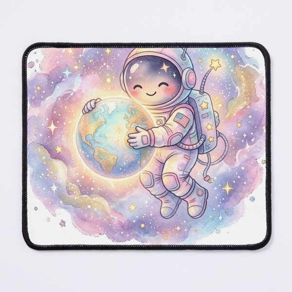 Item preview, Cute Astronaut Hugging Planet Earth Pastel Watercolor Design designed and sold by RoyArt0.