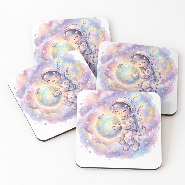 Item preview, Cute Astronaut Hugging Planet Earth Pastel Watercolor Design designed and sold by RoyArt0.