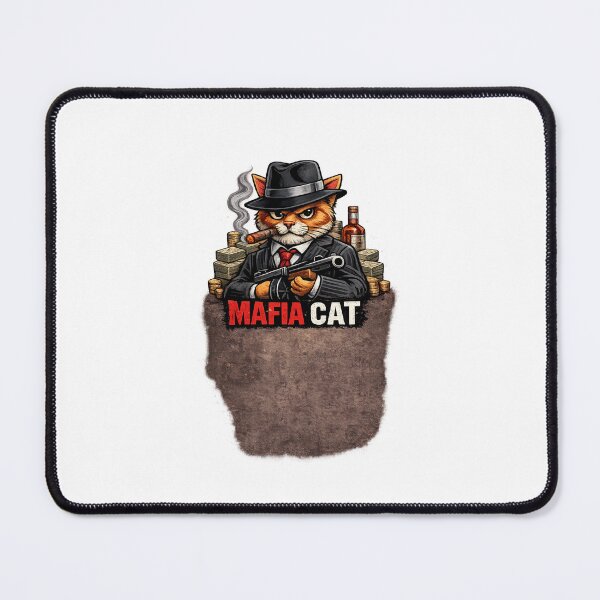Item preview, Mafia Cat Gangster Vintage T-Shirt | Funny Mob Cat Illustration designed and sold by Norique_7.
