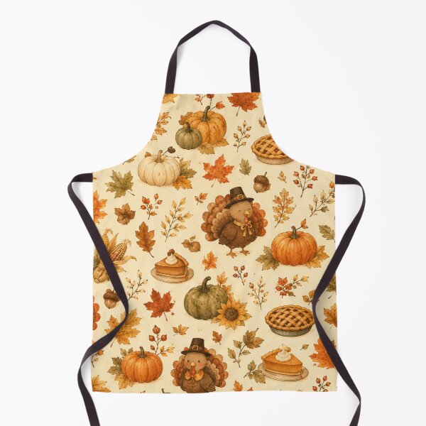 Item preview, Cute Thanksgiving Watercolor Pattern with Turkeys, Pumpkins, Autumn Leaves & Pumpkin Pie designed and sold by DreamPixelPrint.