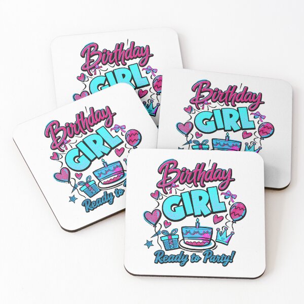 Item preview, Birthday Girl Ready to Party Cute Cake Crown Kids T-Shirt designed and sold by illeN-Art-World.