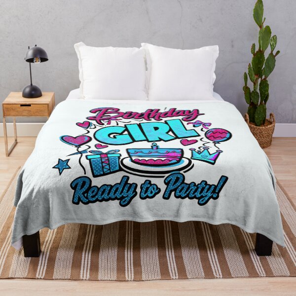 Item preview, Birthday Girl Ready to Party Cute Cake Crown Kids T-Shirt designed and sold by illeN-Art-World.