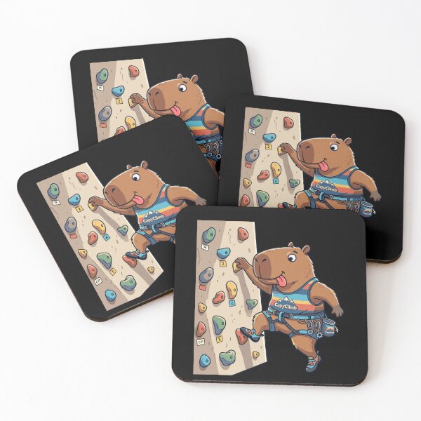 Item preview, Cute capybara wall climbing, funny sports design, Sports Gift designed and sold by BobaTeeStore.