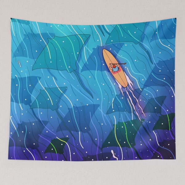 Item preview, Stingray blue ocean designed and sold by Swadeillustrations.