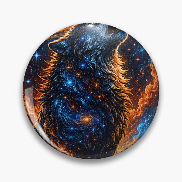 Item preview, Cosmic Wolf Beneath Saturn Galaxy designed and sold by CodePaws Creations.