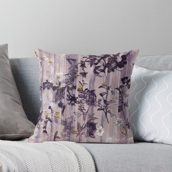 Item preview, Elegant Japanese Purple and Yellow Floral Stripe Pattern designed and sold by Kokeshidreams.