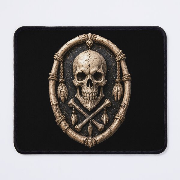 Item preview, Bone Skull Badge designed and sold by KnastyKnicKnaks.