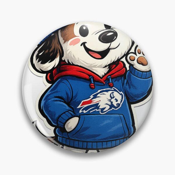 Item preview, Charging Bison NY Football Fan Cartoon Dog - Vintage Mascot Style T-Shirt designed and sold by FightStamp.