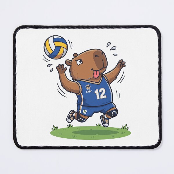 Item preview, Cute capybara volleyball player, funny sports design, Sports Gift designed and sold by BobaTeeStore.