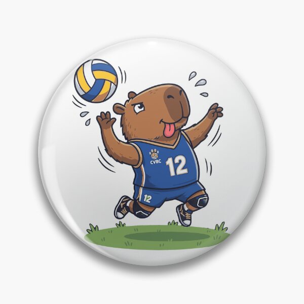 Item preview, Cute capybara volleyball player, funny sports design, Sports Gift designed and sold by BobaTeeStore.